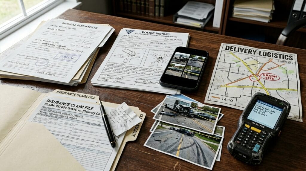 evidence for delivery truck accident claims in Los Angeles