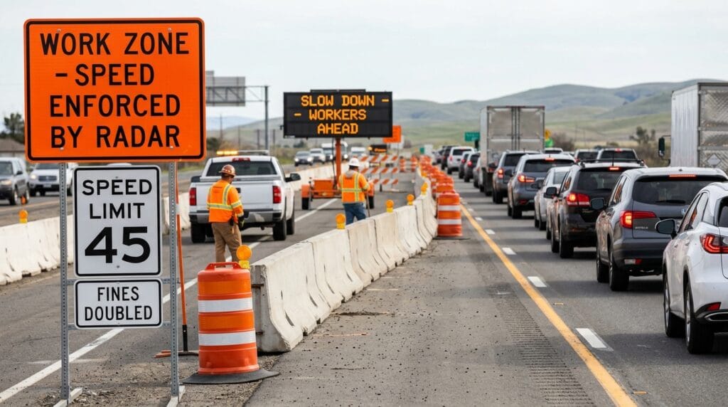 Work zone speed camera evidence in a Los Angeles construction zone accident claim