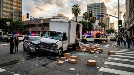 delivery truck accident claims in Los Angeles after a crash